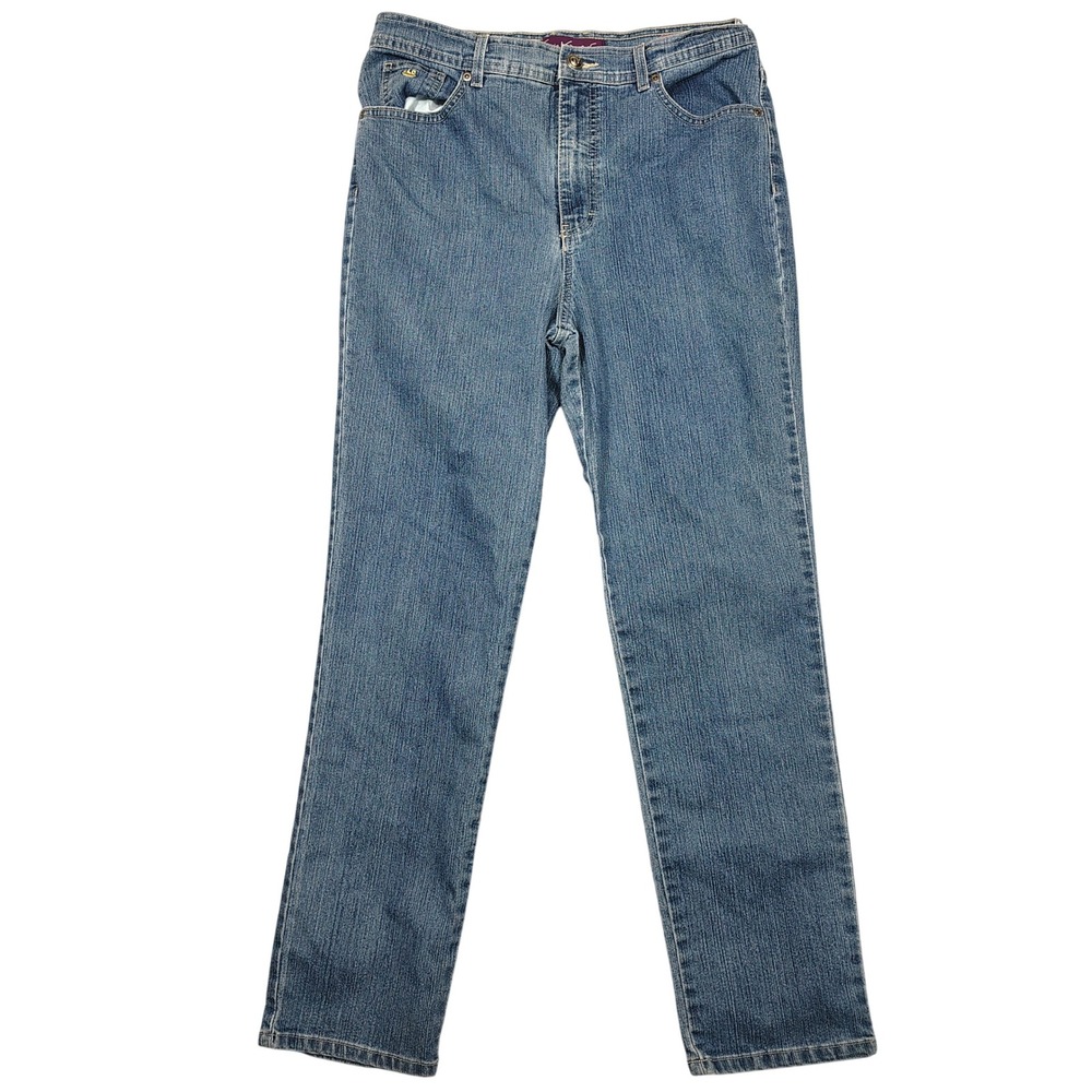 Gloria Vanderbilt Amanda Jeans Womens 14 High Rise Straight Leg Blue Denim